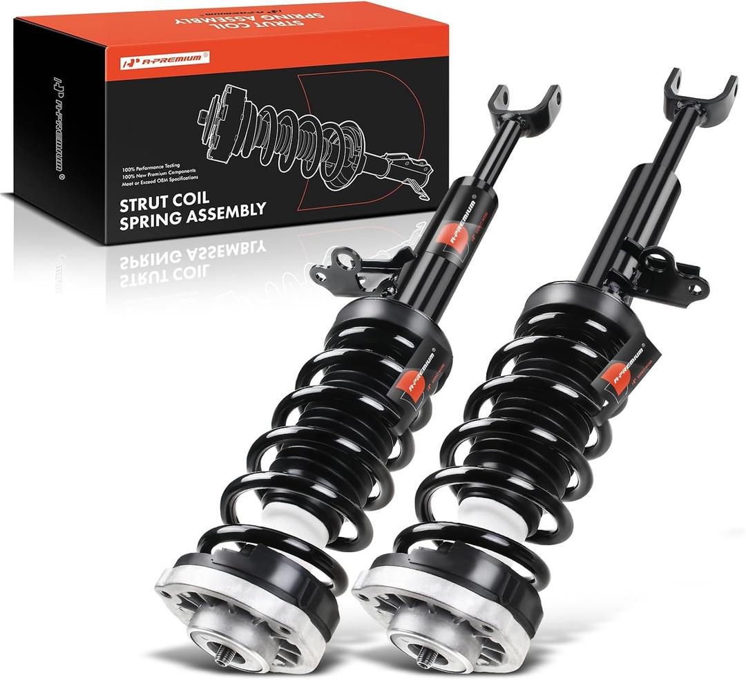 A-Premium Front Complete Struts Compatible with BMW [F10] 528i 535i, 2011-2016, w/o Electronic & Sport Suspension - 2x Replacement Suspension Shock Absorber with Coil Spring Assembly