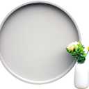 20-inch Round Ottoman Serving Tray - Textured PU Leather Coffee Table Decor, Waterproof Heat-Resistant Large Organizer for Home, Office, Bed & Party Essentials (Tranquil Beige, 20in)