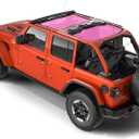 Savadicar Mesh Shade Top, Roof Sunshade Cover for 2018-2023 Jeep Wrangler JL JLU 4XE 4 Door, UV Protection & Heat Reduction for Enhanced Comfort on The Road, Durable Polyester, Pink