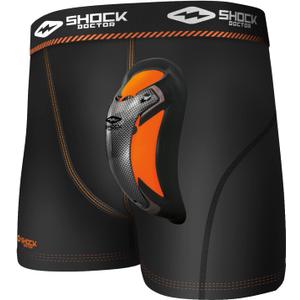 Shock Doctor Men's Ultra Pro Boxer Compression Short With Ultra Cup, Moisture Wicking Vented Protection, Adult Sizes (Large, Black)