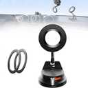 2026 New 360Adjustable Vacuum Magnetic Phone Holder, Retractable Suction Cup Phone Mount, Vacuum Adsorption Magnetic Bracket, Foldable Cell Phone Holders Stand for Your Car (Black)