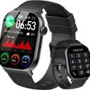 Smart Watch(Answer/Make Call), 1.96" HD Smartwatch for Men Women, 2025 New Fitness Watch with 100+ Sport Modes, Heart Rate/Sleep/SpO2/Calories Monitor, IP68 Waterproof Activity Tracker for Android iOS (off black)