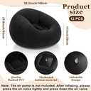 Realspring Inflatable Bean Bag Chairs Outdoor Blow up Camping Chairs Inflatable Lazy Sofa Folding Portable Bean Bag Loungers Couch for Movie Night(Black,12 Pcs), 38.5 X 21.6 X 11 Inches
