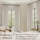 Cream Beige Linen Blackout Curtains Pinch Pleated 102 Inches Long for Bedroom Memory Shape Back Tab Flax Linen Curtains Blackout Farmhouse Full Light Blocking Thermal Insulated Drapes 2 Panels Set