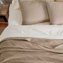 EVERGRACEHOME Cotton Coverlet Set Full Queen Size 3 Pieces, Lightweight Soft Ribbed Matelass Bedspread Quilt Set, Cozy Oversized Quilted Bedding Set with 2 Pillow Shams for All Seasons, Urban Taupe