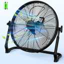 18" Portable Battery Operated Floor Fan, Hi-Velocity Rechargeable Cordless Fan, USB Phone Charge, 12-60H Runtime, Quiet, Wireless, Hi-Airflow, For Camping Home Gym Patio Outdoor Summer Gazebo