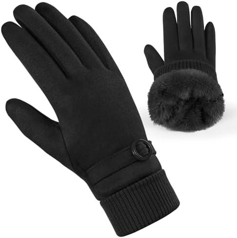 PPAOEH Cold Weather Womens Gloves, Winter Gloves for Women Thermal Warm Fleece Lined, Touchscreen Gloves for Christmas Gifts