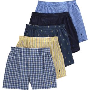 POLO RALPH LAUREN 5-Pack Classic Fit Woven Boxers (L)