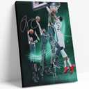 Sports Canvas Wall Art Basketball Superstar Shooting Action Poster Print for Basketball Fans Sport Wall Decor for Boys Bedroom Dorm Gaming Room Home Office Framed 12"x16"