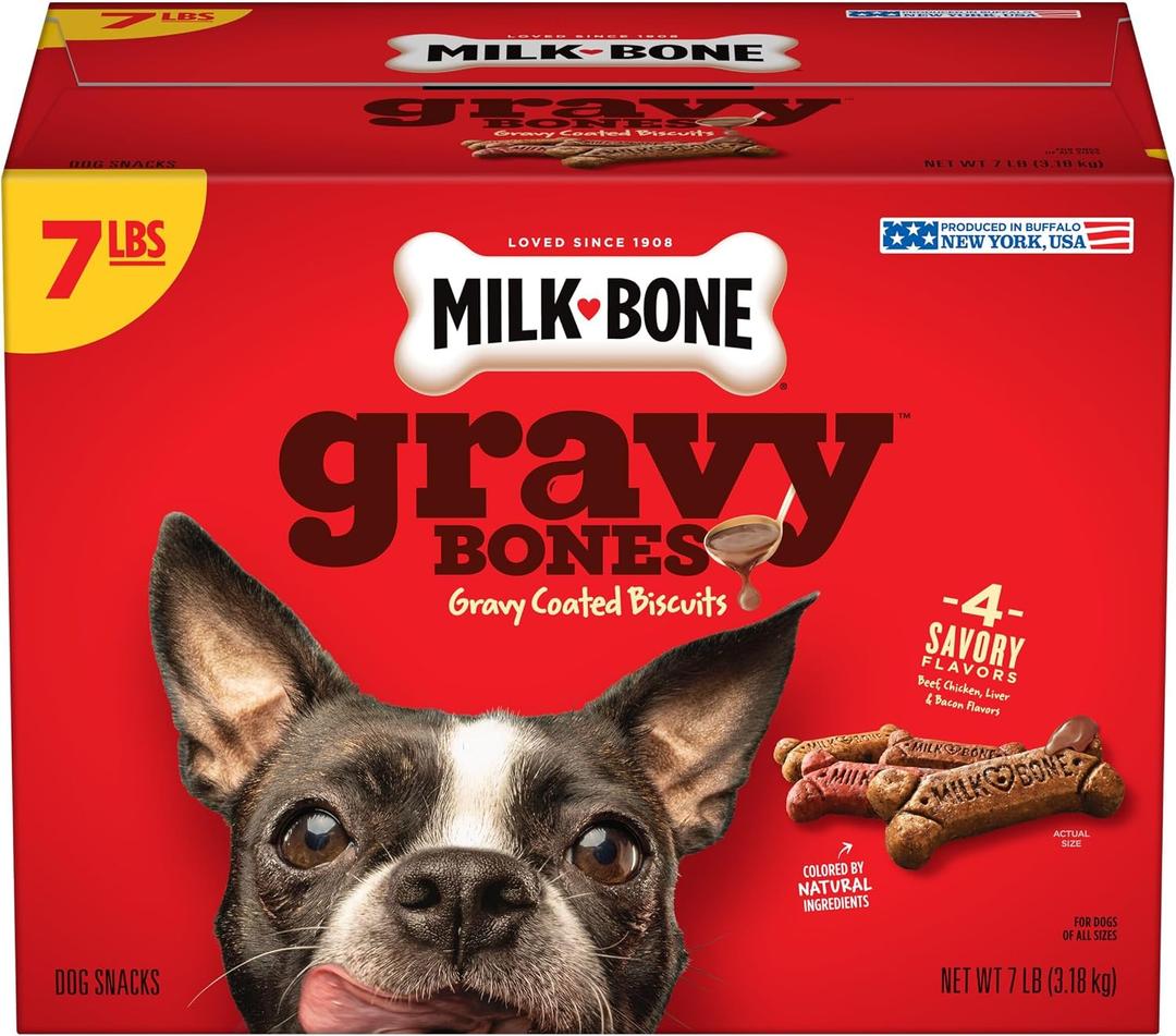 Milk-Bone GravyBones Dog Biscuits, Small Dog Treats, 7 lb. (EXP 09/07/27)
