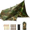 FREE SOLDIER Camping Tarp Waterproof Portable Multifunctional Outdoor Camping Traveling Awning Backpacking Shelter Rain Tarp (Camo 10×10.5ft)