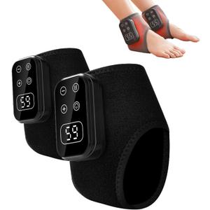 Foot Advanced Triple Method Massager, with 5 Vibration Modes and 6 Heat Levels, Suitable for Pain Relief and Plantar Fasciitis, Travel & Home UseBlack 2pcs