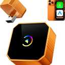 Wireless CarPlay Adapter for iPhone Android Auto Mini Wired to Wireless Apple Car Play Adapter Plug & Play Compatible for iPhone iOS 10+ Android 11+ with After 2016 Cars (Orange)