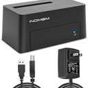 INDMEM SAS to USB 3.0 Adapter, SAS/SATA Hard Drive Enclosure Reader Converter Docking Station for 2.5/3.5 inch Server HDD SSD with 12V/2A Power Adapter, Support Up To 18TB