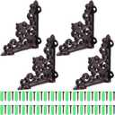 4 Pcs Decorative Shelf Brackets, 3.74x3.74 Inch Cast Iron Heavy Duty Decorative Wall Brackets Supporter, Victorian Style Wall Mounted Floating Shelves