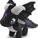 Kobataro Wings Dragon Plush Toys Stuffed Animal Plushies Cute Dragon Figure Merch Present for Kids Aged 3+ (Black)