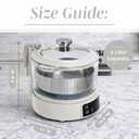 COOK WITH COLOR 3L Glass Mini Low Carb Rice Cooker  Holds 2 Cups Raw/Makes 6 Cups Cooked with Auto Lift Filter Basket, Hotpot & Steamer for Rice, Grains, Digital Panel with Keep Warm, Cream