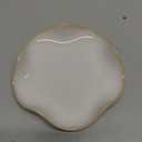 Spoon Rest for Stove Top, Spoon Holder for Stove, 5.3In Ceramic Spoon Rest for Kitchen Counter, Coffee Spoon Holder with Ruffled Edge, Farmhouse Spatula Holder for Kitchen Decor, Beige