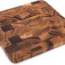 Ironwood Oslo End Grain Square Utility Cutting Board, 12 Inch Square Acacia Wood Cutting Board