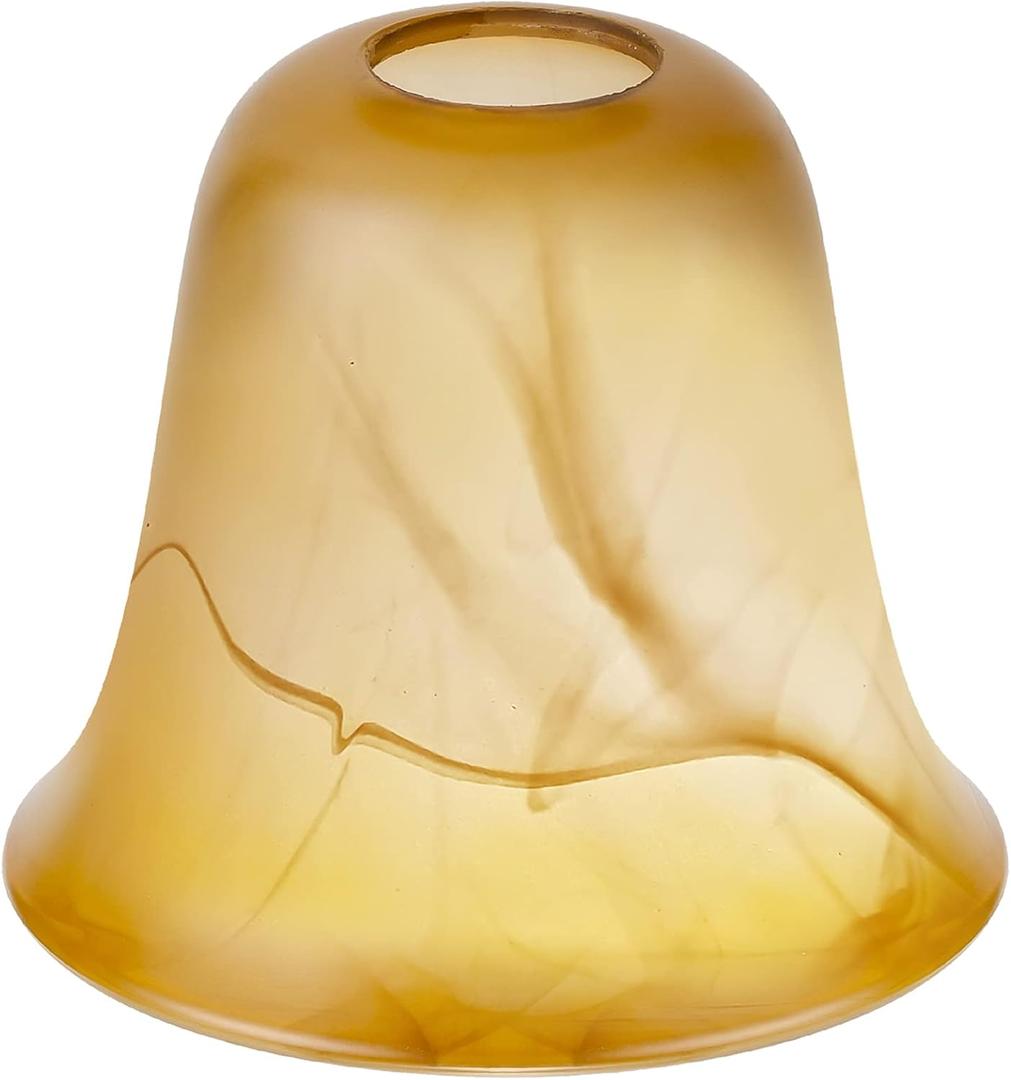 RORIANO Cracks Amber Glass Shade, Lighting Fixture Accessory Lampshade Glass Replacement with 1-5/8-inch Opening Fitter