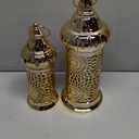 TRIROCKS Ramadan Lanterns Set of 2 10" &12.5" Gold Electric Candle Holders with Timer, Metal Decorative Vintage Lanterns for Indoor/Outdoor Decor, Perfect EID Mubarak Gift