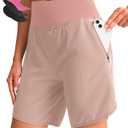 Women's Mountain Bike Shorts 4D Padded Cycling Shorts with Zipper Pockets High Waist Biking Riding Cycle Shorts (Pink)