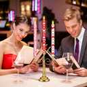 Honoson 6 Pcs Valentine Day Flameless Taper Candles 10.6 Inch Heart Shaped Candles Battery Operated LED Candlesticks for Valentine Wedding Anniversary Dinner Table Home Party Decor