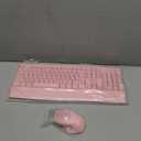 MEETION Wireless Keyboard and Mouse, Full-Sized Cordless Keyboard with Wrist Rest, 3 DPI Adjustable Mouse, Keyboard and Mouse Set with 2.4GHz USB Receiver, for PC/Computer/Laptop/Windows/Mac, Pink