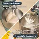 bella STIR 5.3Qt Tilt-Head Stand Mixer, 12-Speed Countertop Mixer, Aloe