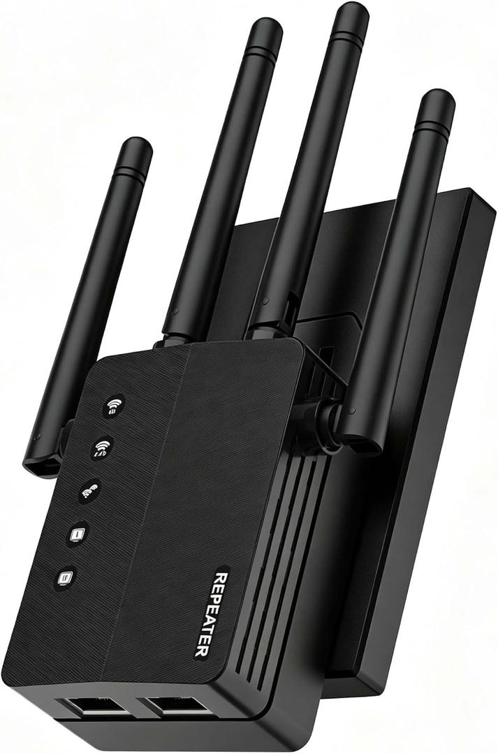 1200Mbps Dual Band 5GHz/2.4GHz WiFi Extender, WiFi Extender Signal Booster, 12880 Sq.Ft Coverage, 105-Device Support, Setup for Home & Outdoor Use