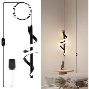 Vloitgol Plug in Pendant Light,Dimmable Hanging Lights with Plug in Cord，Adjustable Height Modern Led Pendant Light Kitchen Island Hanging Lmap for Dining Room Bedroom Sink