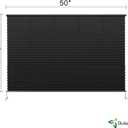 Dulepax RV Pleated Shades - 50" W x 32" L Black RV Window Blinds for Camper, Travel Trailers and Motorhome Windows