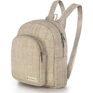 Hemp Mini Backpack  Compact Travel & Everyday Bag, Lightweight Eco-Friendly Design for Men and Women, Beige
