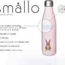 | Water Bottle with Cute Bunny Design | Stainless Steel | Double Wall Insulated | Pink | 17oz