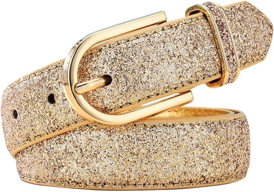 Fashion Sparkly PU Leather Waist Belts for Women Formal Dresses Jeans Small