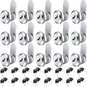 16 Pack Cabinet Locks with Keys 5/8" Cam Lock with 32 Keys for Secure Drawer Mailbox RV Storage Box Compartment Dresser Replacement Set, Zinc Alloy(5/8 Inch)