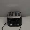 Amazon Basics 4 Slice Toaster, 6 Browning Settings, Removable Crumb Tray, Bagel and Defrost Function, Cancel Button, 1600W, Black