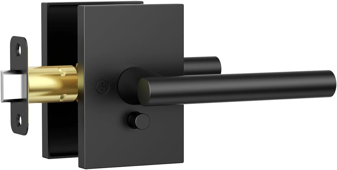 Amerdeco 10 Pack Matte Black Privacy Interior Door Handles