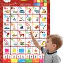 Bilingual English & Spanish Interactive Alphabet Wall Chart (2026 Model) Talking ABC Letters, Numbers 123 & Music Learning Poster Educational Toy for Toddlers & Kids Ages 3+
