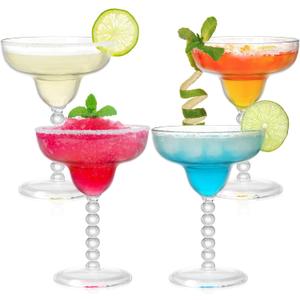 TOPZEA Acrylic Margarita Glasses Set of 4, 13.5 oz Shatter-proof Plastic Daiquiri Cocktail Cup, Unbreakable Martini Champagne Coupe Glasses Drinkware for Poolside, Bar, Party, BPA-free, Reusable