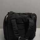 BAGSMART Travel Toiletry Bag with Removable Partition, Puffy Water-resistant Fabric Hanging Organizer for Full-Size Toiletries, Accessories, Black (Large)