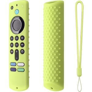 Silicone Cover Compatible with Fire TV Stick (3rd Gen) Remote Firestick Remote Cover for Firesticksticktv Silicone Protective Case Sleeve(Glow Green) 