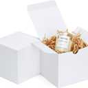 Eupako Gift Boxes 4x4x4 25 Pack White Kraft Paper Box with Lids Party Favor Boxes for Bridesmaids Proposal, Crafting, Cupcake, Wedding, Christmas