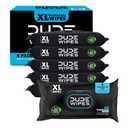 DUDE Wipes Unscented Flushable Wipes - Extra-Large Adult Wet Wipes for Sensitive Skin - 6 Pack (288 Count) - Infused with Vitamin E and Aloe - Septic and Sewer Safe
