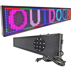HS Programmable Scrolling led sign, High Brightness Full Color Outdoor Waterproof, Digital Display Board for Advertising Store Business Window Restaurant P10 (39''x8'')