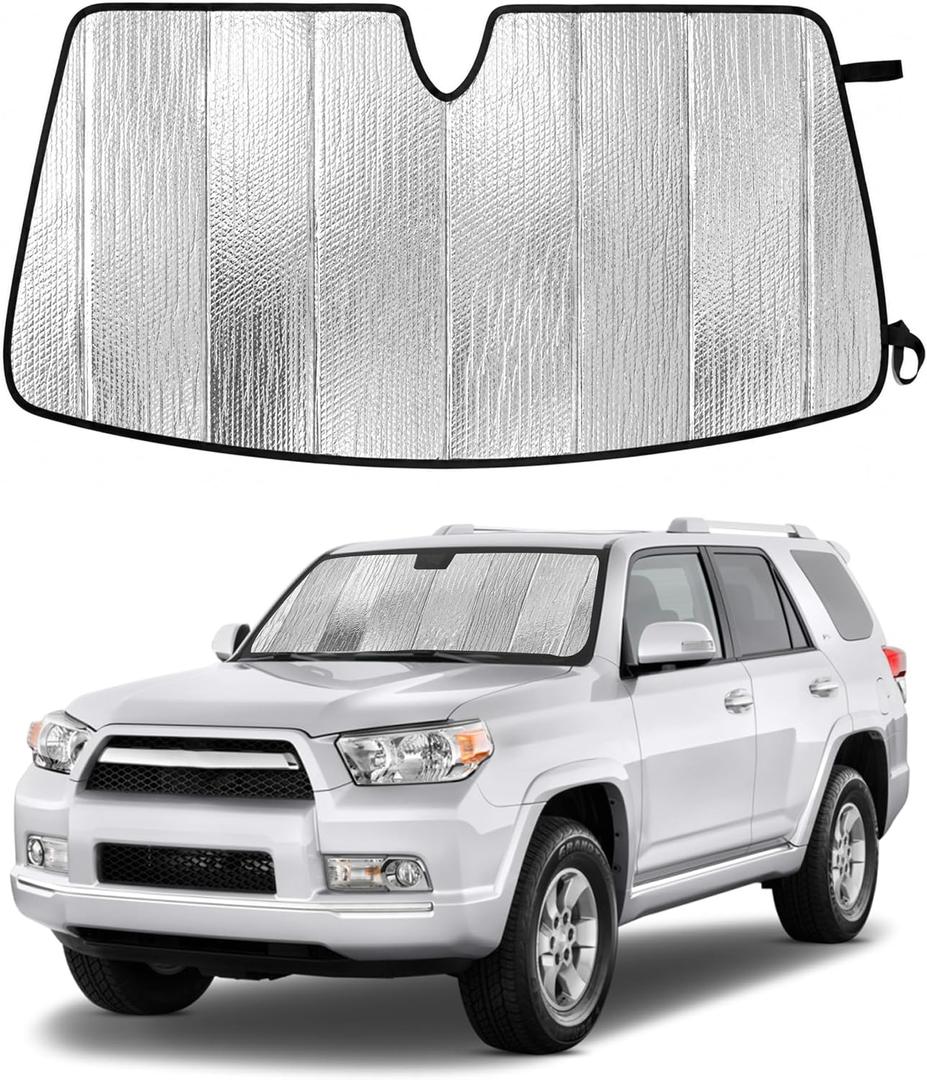 EcoNour Accordion Foldable Windshield Sun Shade Fit for Toyota 4Runner 2010-2023 2024 2025 Sunshade, Front Car Window Shades Sun Visor, Blocks UV Rays & Heat, Car Accessories