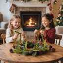 Artmag 24 Pcs Velvet Bows for Christmas Tree Rustic Bows Velvet Christmas Ornaments for Door Garland Wreath Gift Party Holiday Decoration (Width of 5/8",Olive Green)