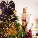 Civaner Extra Large Gingerbread Bow Christmas Tree Topper 16 x 22 Inches Christmas Velvet Bow for Wreath Xmas Tree Ornaments Decoration for Home Winter Holidays Indoor Outdoor Gift