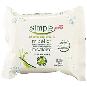 Simple Facial Wipes Micellar, 25 Count (Pack of 4)