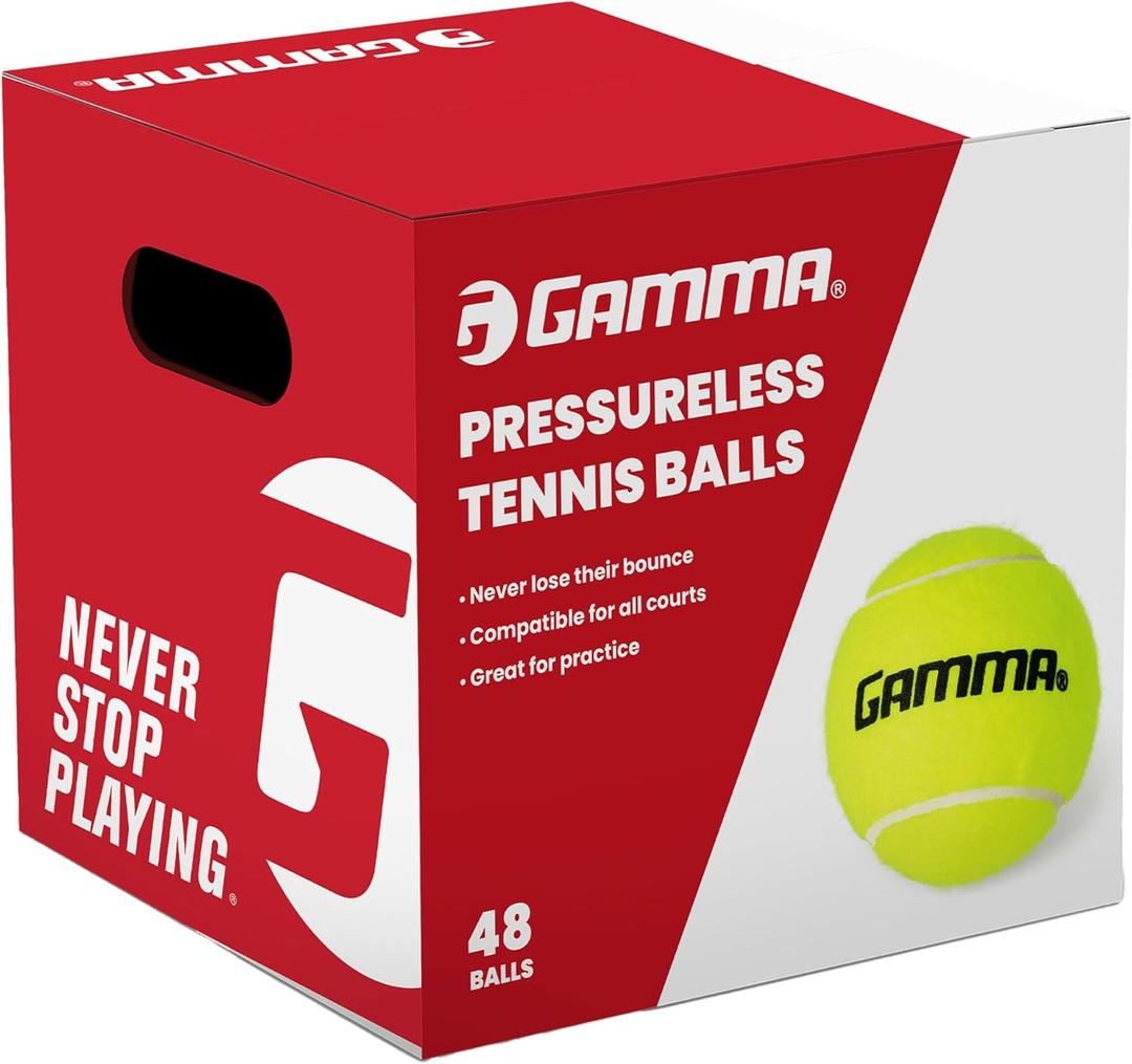Gamma Sports Pressureless Tennis Balls Box, Bulk Tennis Balls, Premium Tennis Accessories, Multiple Pack Sizes, Tennis Practice, Tennis Training, Pet Toys, Dog Ball, Coach, Indoor & Outdoor Play